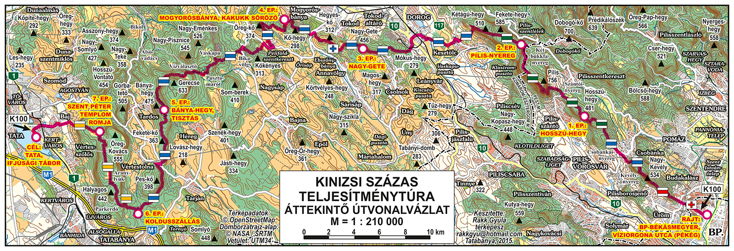 Kinizsi 100 útvonala